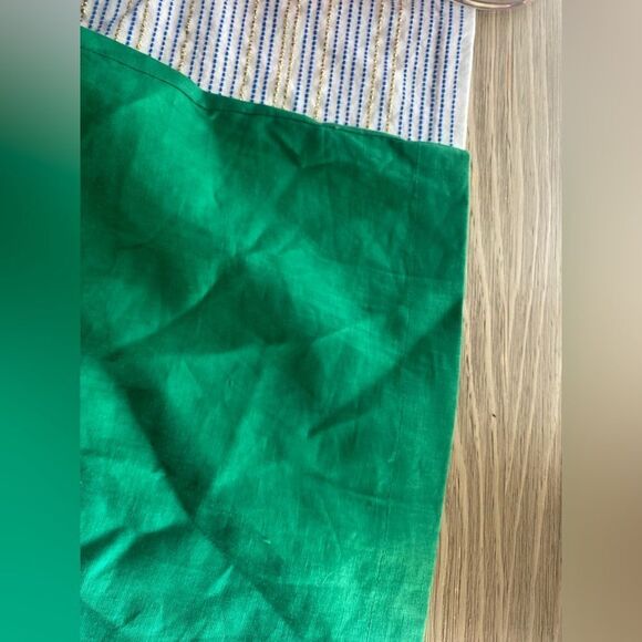 Boden Kelly Linen Sleeveless Notch Neck Shift Dress Size 4R Green Pockets NWT - Picture 8 of 12